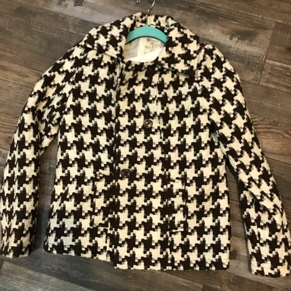 Tulle Brown/White Houndstooth Jacket/Blazer - Picture 1 of 2
